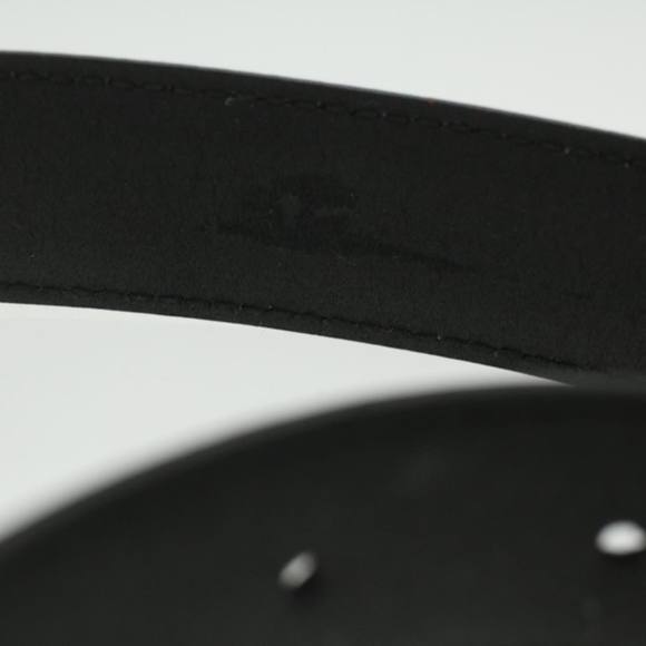 SALVATORE FERRAGAMO Gancini Belt Leather 33.5"" Red Black gold Auth hk622 - Picture 7 of 10